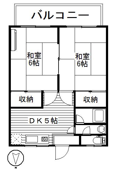 町田ハイツ(2DK/2階)の間取り写真
