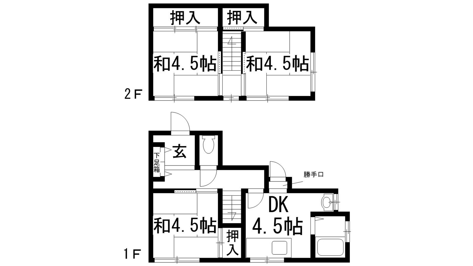 寿荘(3DK/1階)の間取り写真