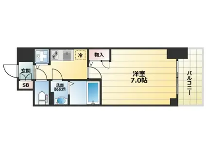 エスリード神戸三宮ラグジェ(1K/6階)の間取り写真