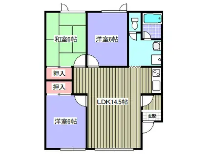 リヴィエール412D(3LDK/3階)の間取り写真