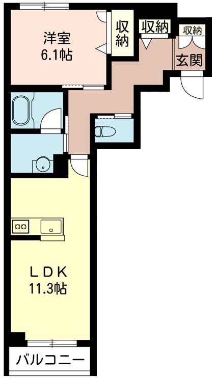 PLUME RESIDENCE 東日暮里(1LDK/2階)の間取り写真