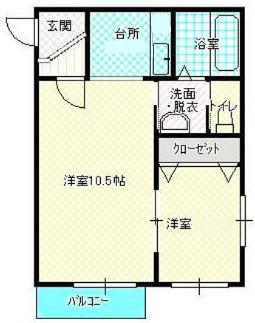 シャトーシャリテ(1LDK/1階)の間取り写真
