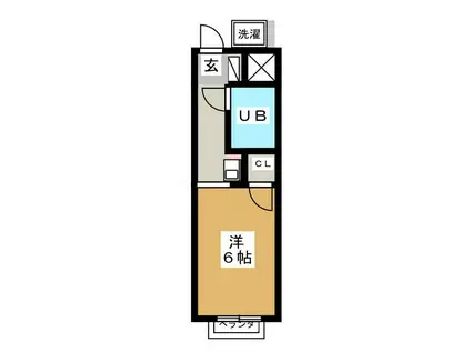 ドミール武蔵台(ワンルーム/3階)の間取り写真