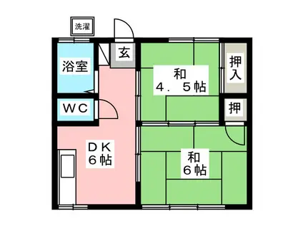 高原アパート(2DK/2階)の間取り写真