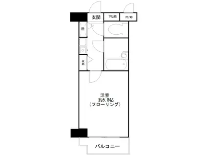 レクセル新狭山(1K/2階)の間取り写真