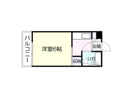 田上中央ビル(1K/4階)の間取り写真