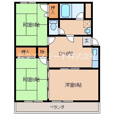 コーポパイン(3DK/3階)の間取り写真
