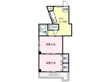 アロマージュ フォレスト(2K/3階)の間取り写真