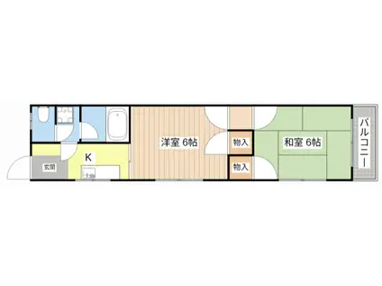 沖四 コーポMT(2K/2階)の間取り写真