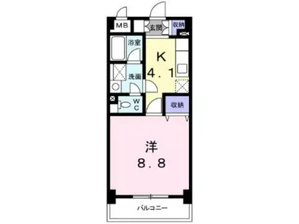 ＪＲ横須賀線 東戸塚駅 徒歩14分 5階建 築22年(1K/5階)の間取り写真