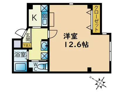 アメニティ千城台(1K/1階)の間取り写真