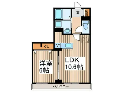 TIARA南町田(1LDK/2階)の間取り写真