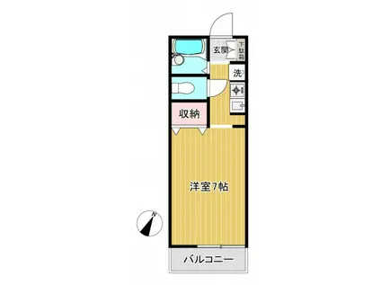 フローラ宮崎台(ワンルーム/2階)の間取り写真