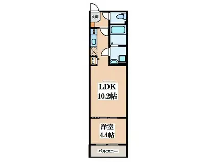 地下鉄中央線 深江橋駅 徒歩11分 3階建 築6年(1LDK/3階)の間取り写真