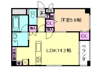 フローラ梅田東(1LDK/7階)の間取り写真