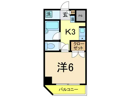 レクセル長岡(ワンルーム/12階)の間取り写真