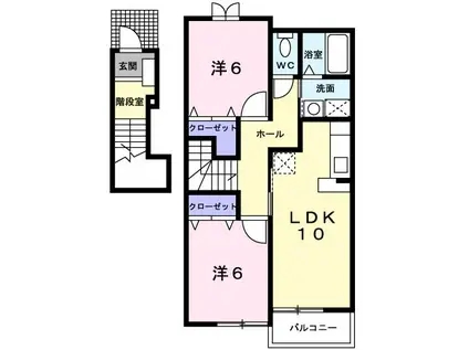 ピエ・デル・モンテII(2LDK/2階)の間取り写真