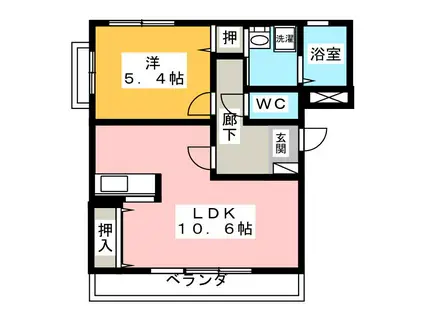 FUJIKATA M S(1LDK/3階)の間取り写真
