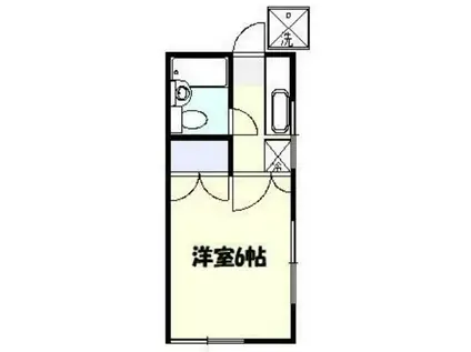 塩田コーポ(1K/2階)の間取り写真