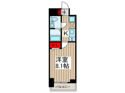 PARK SQUARE国府台(1K/4階)の間取り写真