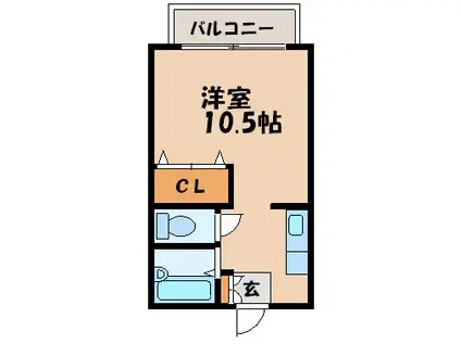 ハニ-コーム(ワンルーム/2階)の間取り写真