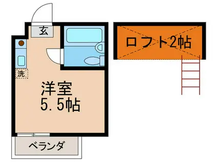 KYコーポ3(ワンルーム/1階)の間取り写真
