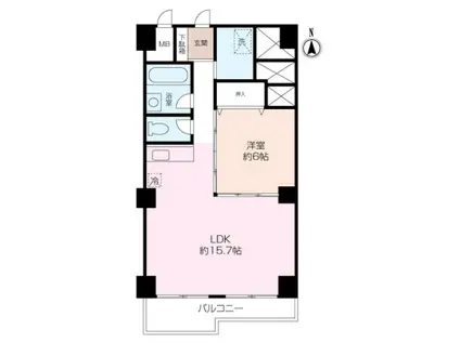 ライオンズリゾートマンション芦名 A棟(1LDK/5階)の間取り写真