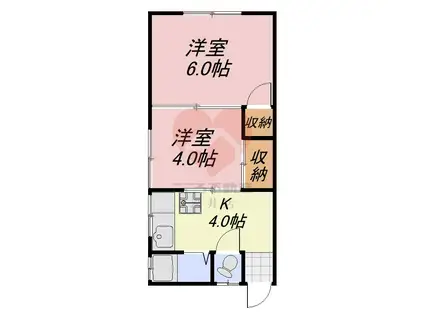 マンション北野田(2K/3階)の間取り写真