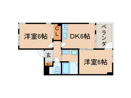 MIZUKI武庫之荘(2DK/3階)の間取り写真