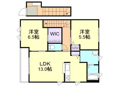 アンソレイユII B棟(2LDK/2階)の間取り写真