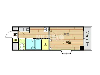 アベニューリップル長田I(1K/6階)の間取り写真