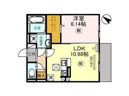 BOWLZ KOBE兵庫町(1LDK/2階)の間取り写真