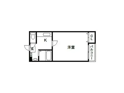 ハイエスト 田町(1K/4階)の間取り写真