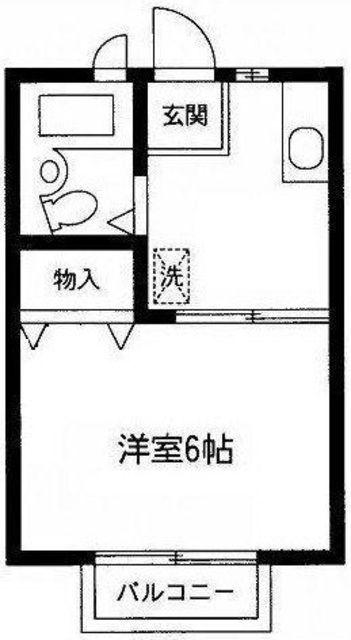 カサティント(1K/1階)の間取り写真