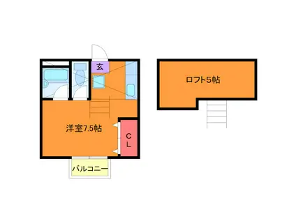 ウッディパレス並木(ワンルーム/1階)の間取り写真