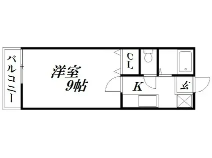 エクセランI(1K/1階)の間取り写真