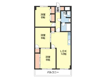 グランドハイツ福島308(3LDK/3階)の間取り写真