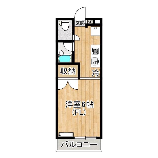 みどり館(1K/2階)の間取り写真