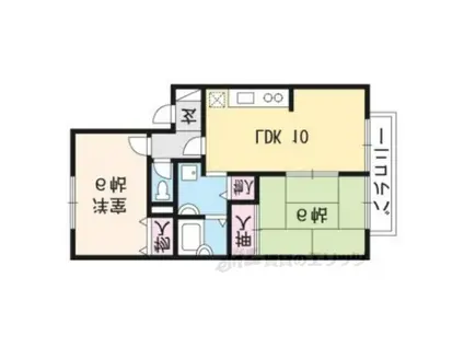 ラ・ルミエールⅠ(2LDK/1階)の間取り写真