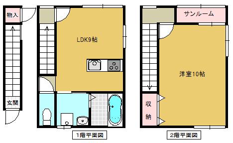 辰口アパートメント(1LDK/2階)の間取り写真