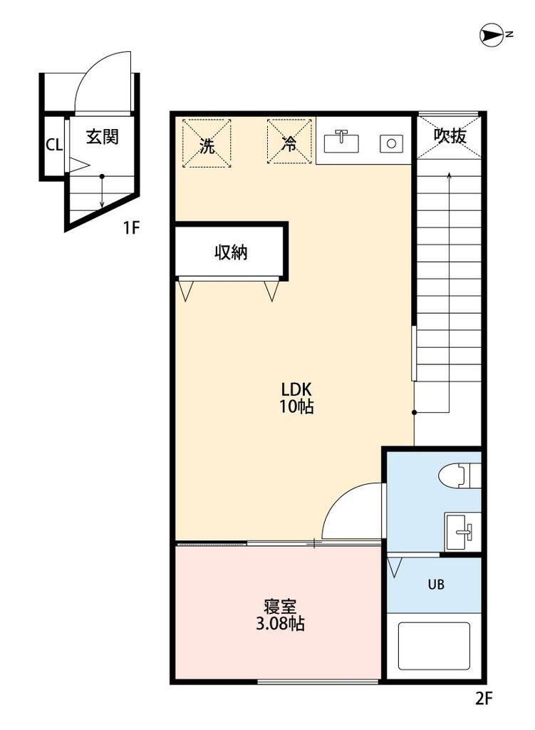 VAU HOUSE東千葉(1LDK/2階)の間取り写真