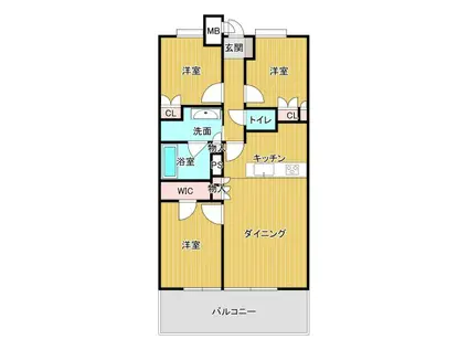 MJRザ・ガーデン上熊本駅前(3LDK/13階)の間取り写真