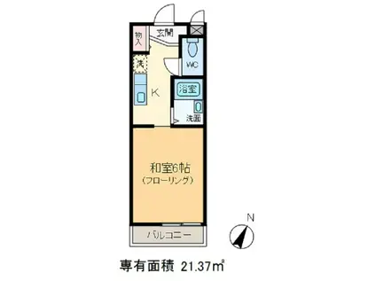 メイプル(1K/2階)の間取り写真