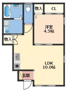 LA.ROOM(1LDK/1階)の間取り写真