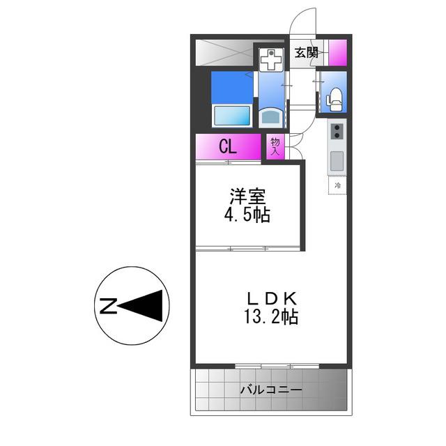 プレジオ永和ASIAN(1LDK/9階)の間取り写真