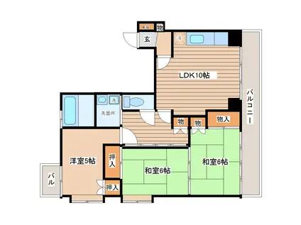 ISハイツ(3LDK/2階)の間取り写真