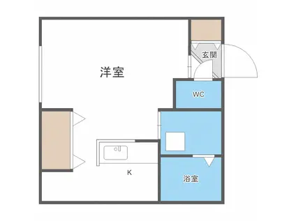 ソルファ(1K/2階)の間取り写真