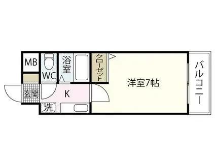 アイビル(1K/2階)の間取り写真