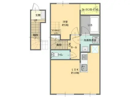 グランリーファ高林西(1LDK/2階)の間取り写真