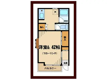 コウズィプレイス(1K/1階)の間取り写真